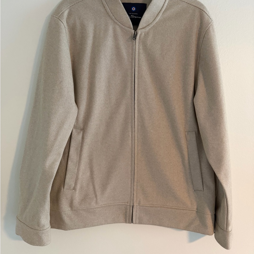 Ben Sherman Beige Zip-Front Bomber Jacket